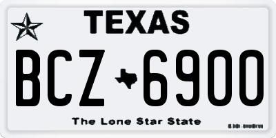 TX license plate BCZ6900