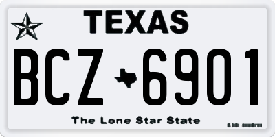 TX license plate BCZ6901