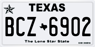 TX license plate BCZ6902
