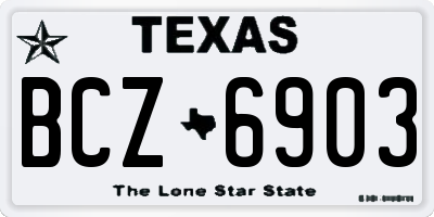 TX license plate BCZ6903