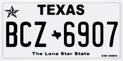 TX license plate BCZ6907