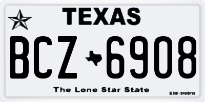 TX license plate BCZ6908