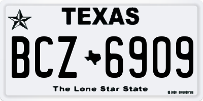 TX license plate BCZ6909