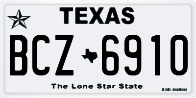 TX license plate BCZ6910