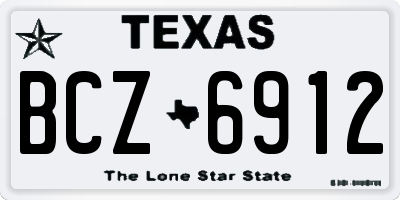 TX license plate BCZ6912