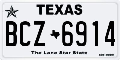 TX license plate BCZ6914