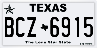 TX license plate BCZ6915