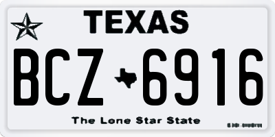 TX license plate BCZ6916