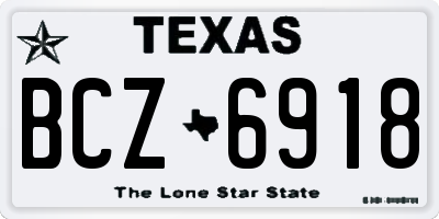 TX license plate BCZ6918