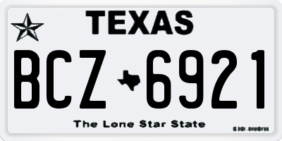 TX license plate BCZ6921