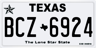 TX license plate BCZ6924