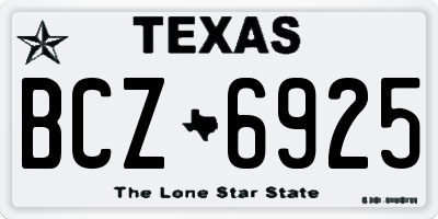 TX license plate BCZ6925
