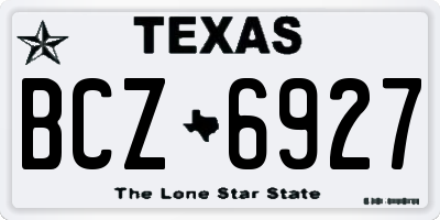 TX license plate BCZ6927