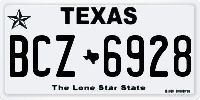 TX license plate BCZ6928