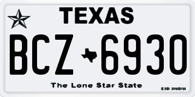 TX license plate BCZ6930