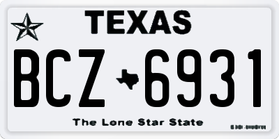 TX license plate BCZ6931