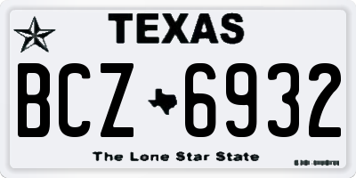 TX license plate BCZ6932
