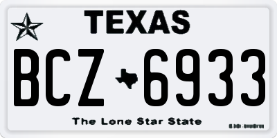 TX license plate BCZ6933