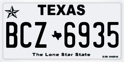 TX license plate BCZ6935