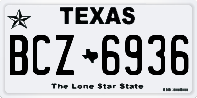 TX license plate BCZ6936