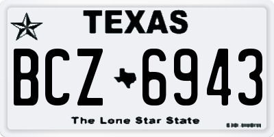 TX license plate BCZ6943