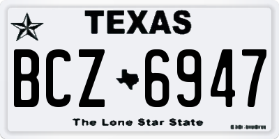TX license plate BCZ6947