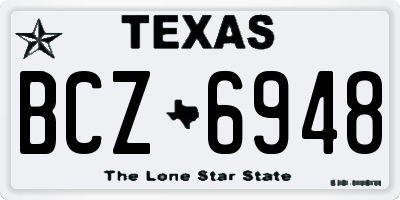 TX license plate BCZ6948