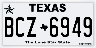 TX license plate BCZ6949