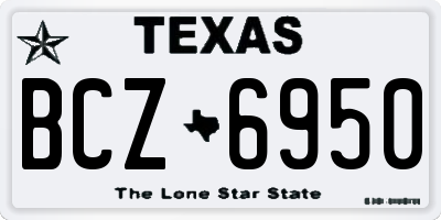 TX license plate BCZ6950