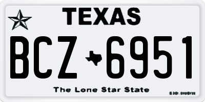 TX license plate BCZ6951