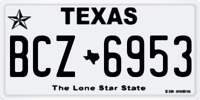 TX license plate BCZ6953