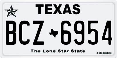 TX license plate BCZ6954