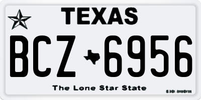 TX license plate BCZ6956