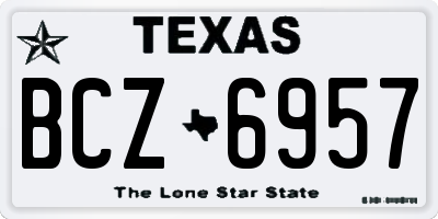 TX license plate BCZ6957
