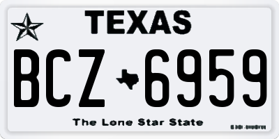 TX license plate BCZ6959