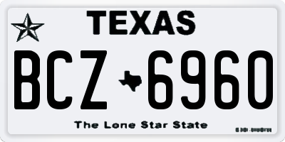 TX license plate BCZ6960