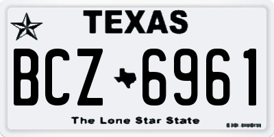 TX license plate BCZ6961
