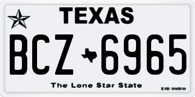 TX license plate BCZ6965