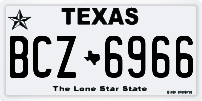 TX license plate BCZ6966