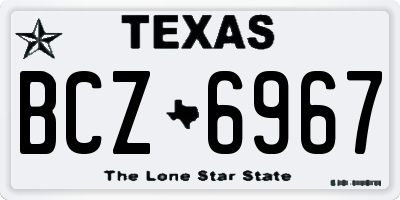 TX license plate BCZ6967