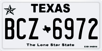 TX license plate BCZ6972