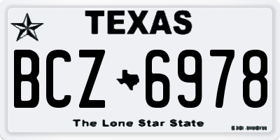 TX license plate BCZ6978