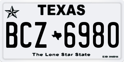 TX license plate BCZ6980