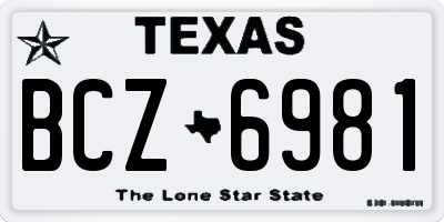TX license plate BCZ6981
