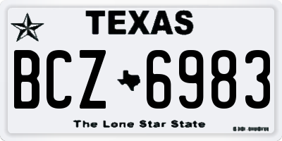 TX license plate BCZ6983