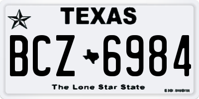 TX license plate BCZ6984