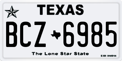 TX license plate BCZ6985