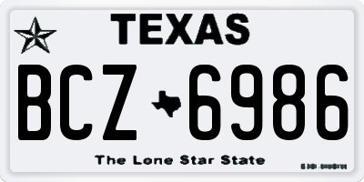 TX license plate BCZ6986