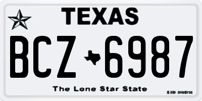 TX license plate BCZ6987