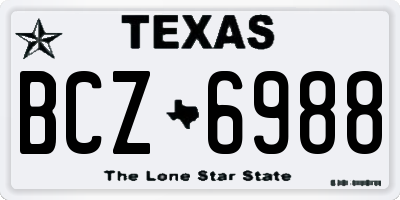 TX license plate BCZ6988